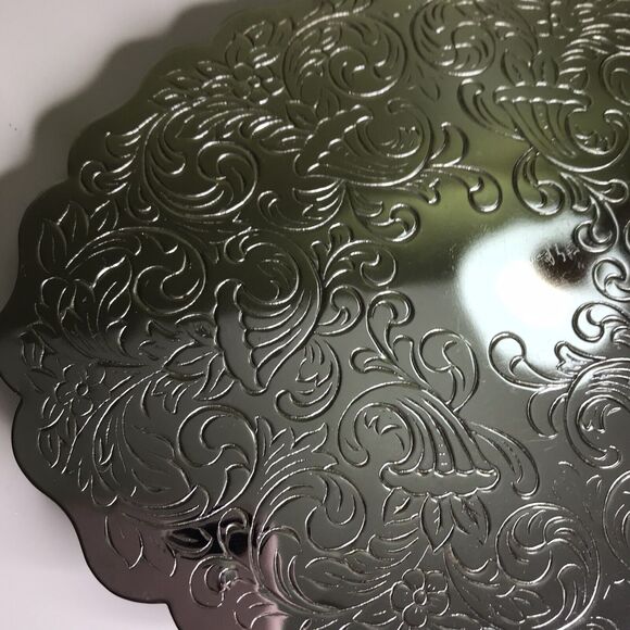 Vtg Serving Diner Trivet Silvertone 4-legged Filigree Oval Shape - Picture 6 of 8